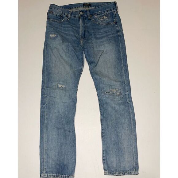 Polo Ralph Lauren Men's Varick Slim‎ Straight Distressed Jeans 31x32 A5 - Picture 1 of 10